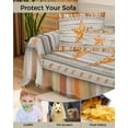 thumbnail image 4 of Fall Star Leaves Sofa Covers for 3 Cushion, Washable Couch Cover for Sectional Sofa Slipcovers with Tassel, Country Barn Door Geometric Wooden Stripes Loveseat Covers Futon Cover Throw Blanket 71x118, 4 of 8
