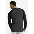 thumbnail image 4 of DailyWear Mens Casual Long Sleeve Plain Baseball Cotton T Shirts Navy/C.Grey, Small, 4 of 4