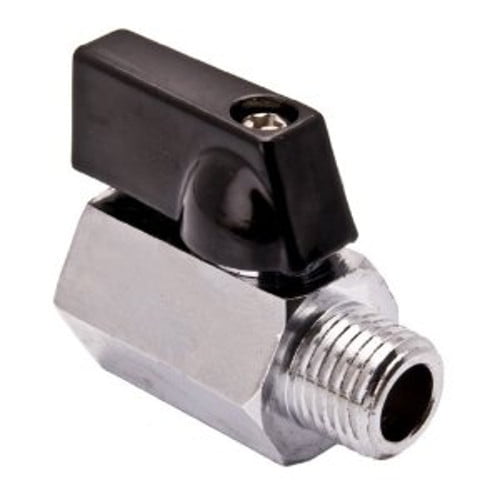 1/4 Inch Mini Nickel Plated Brass Ball Valve Female / Male NPT