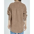 thumbnail image 4 of SSLR Womens Corduroy Shacket Jacket Shirt Oversized Button Down Shirts Long Sleeve Casual Tops, 4 of 8