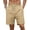 01-Khaki, variant on QDG Mens Linen Shorts Casual Elastic Waist Drawstring Summer Beach Shorts Pockets Classic Fit Khaki M