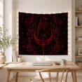 thumbnail image 5 of Detailed Raven Atop an Ornate Crescent with Stars, Moody Gothic for Dark Art Lovers, Raven Moon Wall Art, Halloween Gift, Tapestry Wall Hanging for Bedroom and Study Room, 5 of 7