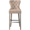 thumbnail image 2 of Costaelm Hank 29" Tufted Velvet Upholstered Counter Stool in Taupe, 2 of 6