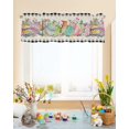 thumbnail image 6 of Easter Valance for Windows Bunny Eggs Curtains Valances Eucalyptus Leaves Floral Rod Pocket Black Buffalo Plaid Valance Window Treatments Spring Holiday Short Curtains for Kitchen Living Room 54x18, 6 of 6