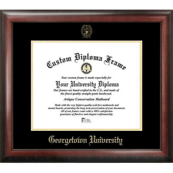 Campus Images DC996GED-1714 Cadre de Diplôme en Relief Doré 17 x 14 Po. Université de Georgetown avec Lithographie - Acajou Satiné