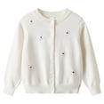 thumbnail image 1 of Veste d'Hiver Garçon Unie Brodée Fleur Tricotée Cardigan, 1 of 8