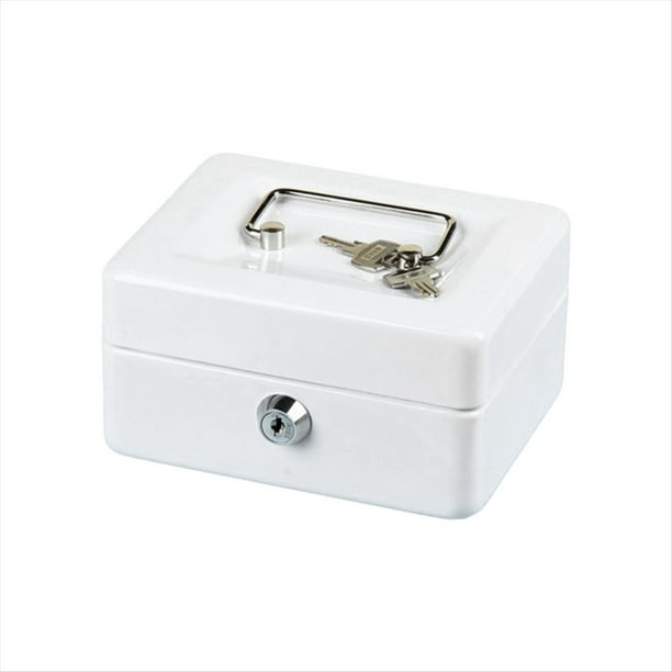 Mini Caja Chica para Dinero con Cerradura, Caja Fuerte de Seguridad con Ranura para Cerradura, Hucha de Metal para Niños Adultos,