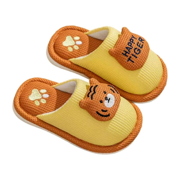 WZEIIOT Toddler Kids Girls Slippers Autumn Winter Warm Cozy Shoes Unisex Cute Cartoon Animal Print Non- Non- Soft Indoor House Footwears Us Size:7