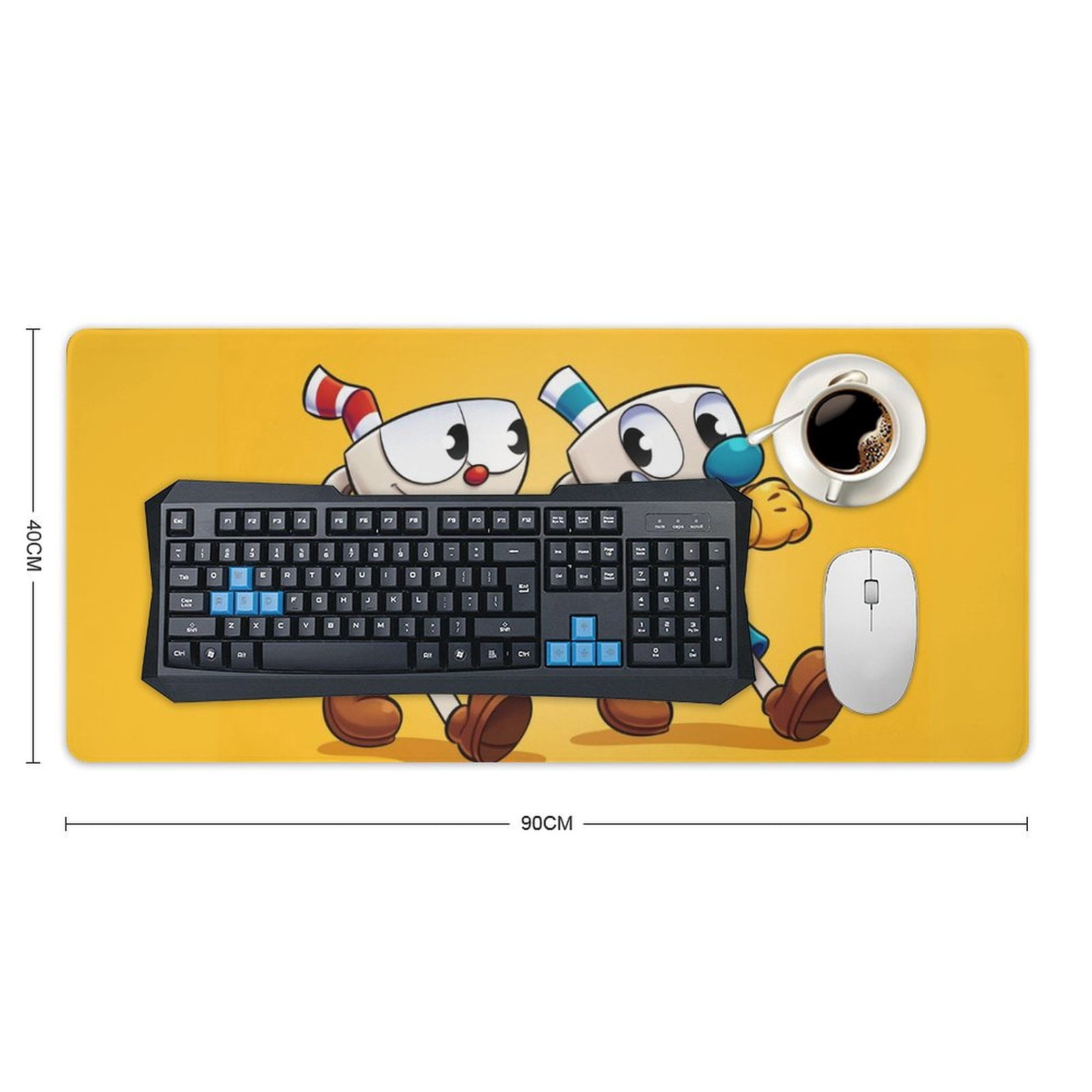 cuphead ゲーミングマウスパッド　レア Cuphead Mugman Game Mouse Pad Extended Gaming No-sliped Large Desk