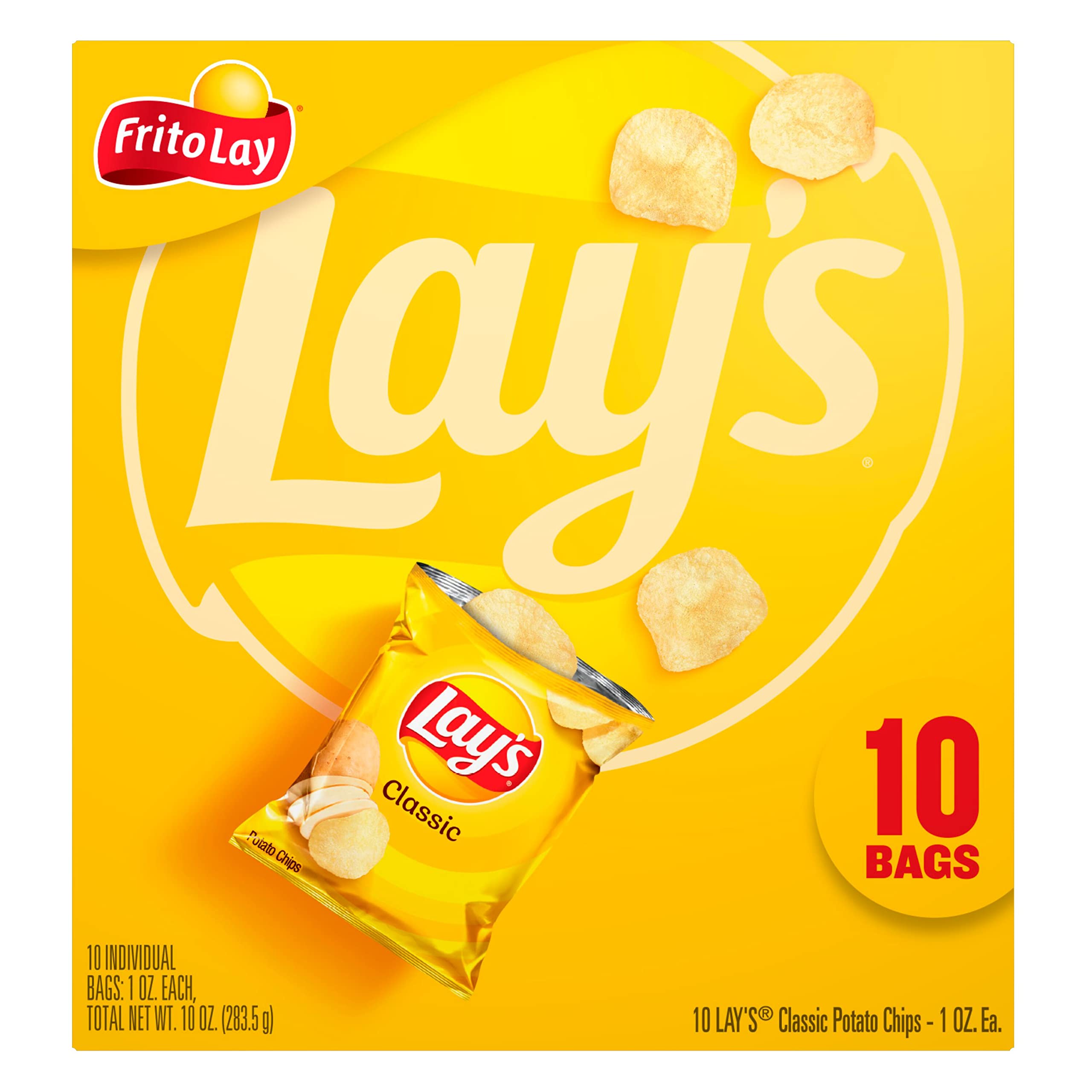 2X - Frito Lay,S Classic Potato Chips Bags, 1 Oz, 10 Ct