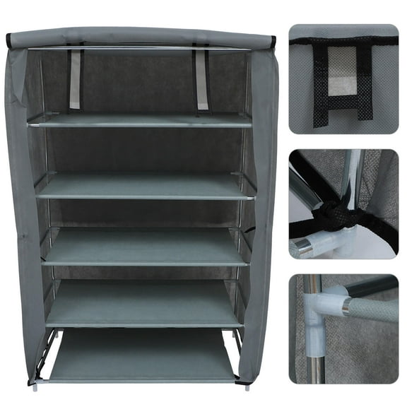 Rack for Shoe 5-Tier Cabinet Storage Organizer Organizers Grey