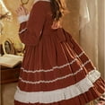 thumbnail image 3 of Mnyycxen Women Sweet Lolita Dress Victorian Long Sleeve Princess Dress Layered Kawaii A-line Dress with Bow, 3 of 4