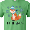 thumbnail image 4 of Inktastic Let it Snow Cute Orange Fox in Hat and Scarf T-Shirt, 4 of 5