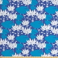 thumbnail image 1 of Floral Fabric by the Yard, Continuous Pattern of Abstract Design Water Lily Flowers, Decorative Upholstery Fabric for Sofas and Home Accents, Violet Blue Sea Blue by Ambesonne, 1 of 4