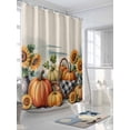 thumbnail image 3 of Fsddascl Orange Pumpkin Fall Shower Curtain Set - 48" x 72" Washable Bathtub Curtain with 12 Hooks, Sunflower Thanksgiving Botanical Farmhouse Waterproof Fabric Stall Shower Curtains for Bathroom, 3 of 6
