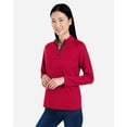 thumbnail image 2 of CORE365 CE418W Women's Origin Performance Pique Quarter-Zip Pullover-Classic Red/ Carbon-M, 2 of 6