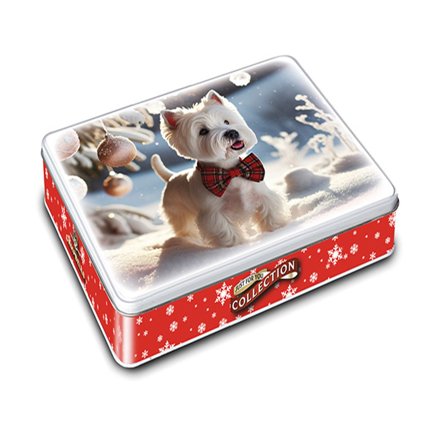 Campbells Shortbreads Westie with Tartan Bow Tie Tin (Assorted Shortbread Shapes) 150g (Pack of 1)