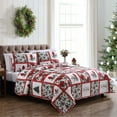 thumbnail image 2 of Beatrice Home Fashions, Holiday 3PC Quilt Set, King, Mistletoe Patchwork, 2 of 4