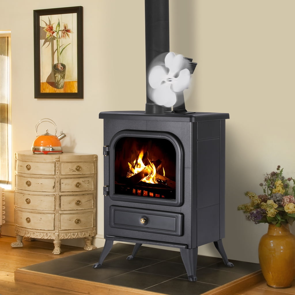 New Fireplace Fan Freestanding 4Blade Heat powered Eco