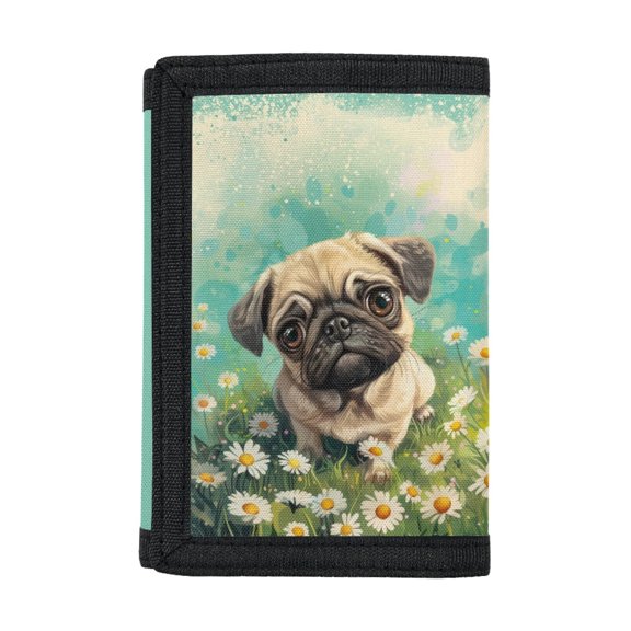 CHAQLIN Polyester Children's Wallet with Compact Large Capacity Kids Trifold Wallet for Outdoor, Dog Trifold Card Wallet