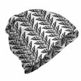 thumbnail image 1 of Leaves Unisex Beanie, Ornamental Style Ethnic Art, Hiking Outdoors, Black and White, by Ambesonne, 1 of 1