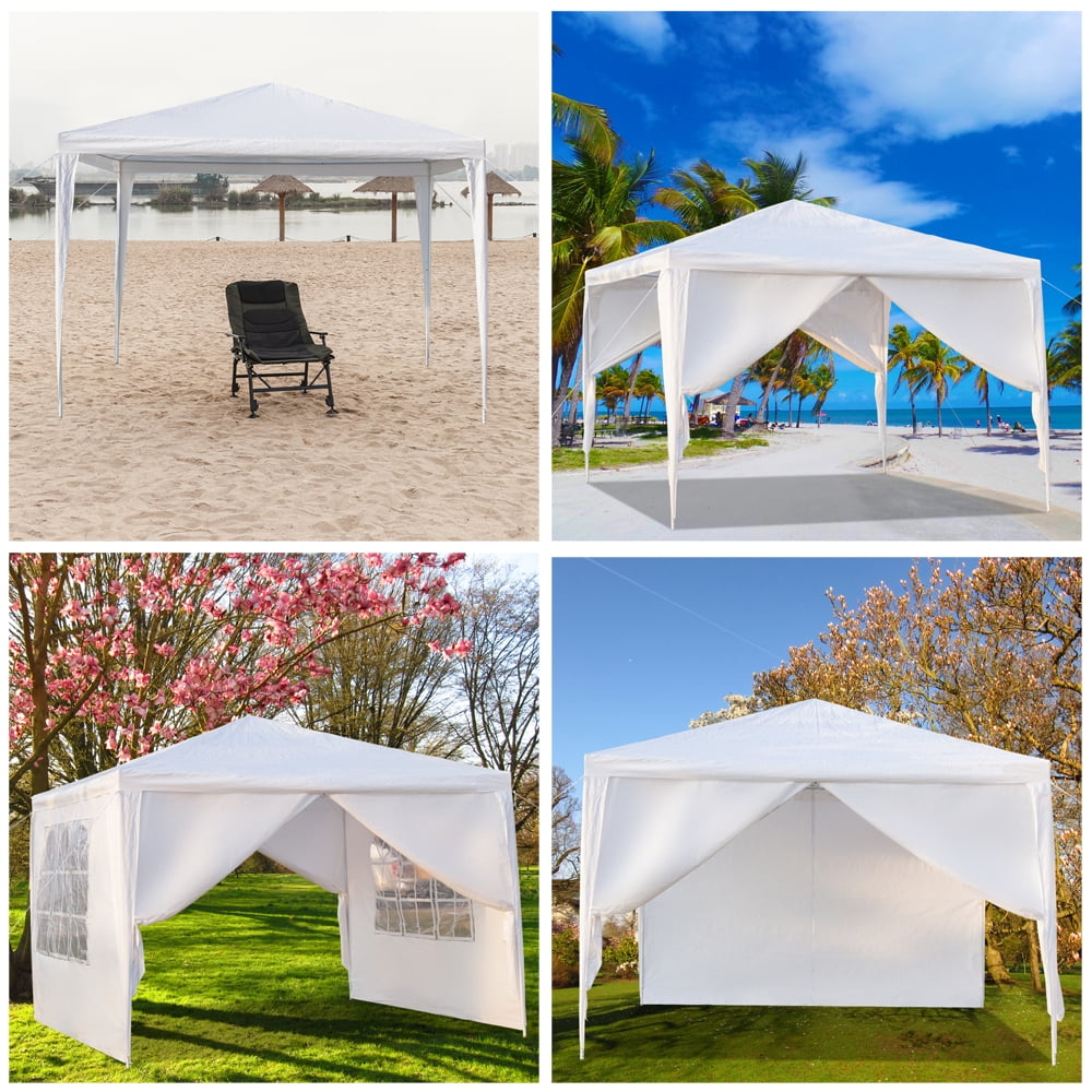10'X10'EZ POP UP Tent Gazebo Wedding Party Folding Tent Canopy Shelter W/4 Sides 