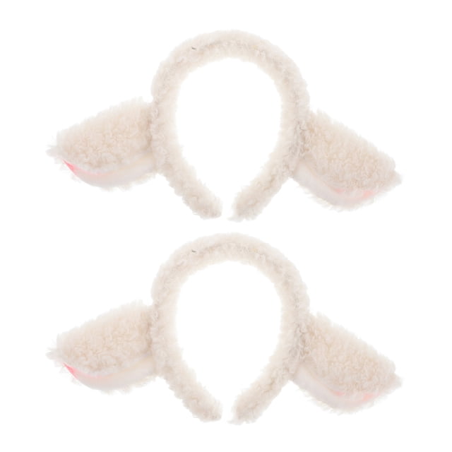 ColoMX 2 piezas de cabeza de cordero diadema de oveja suave orejas de oveja para cabello