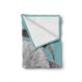 thumbnail image 2 of Sloth Soft Flannel Fleece Throw Blanket, DJ Animal Portrait Headphones Funny Modern Character Cool Smiling, Cozy Plush for Indoor and Outdoor Use, 60" x 80", Teal Grey Fuchsia, by Ambesonne, 2 of 6