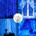thumbnail image 4 of Perfect Holiday 300 led Window Curtain Icicle Lights String Fairy Light Wedding Party Home Garden Decorations 3m*3m, Blue, 4 of 5