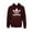 Burgundy, variant on Men's Trefoil Logo Graphic Pouch Pocket Pullover Hoodie Black L