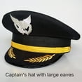 thumbnail image 4 of Pilot Hat Uniform Captain Hat for Captain Party Costume Masquerades Captain Hat for Party, 4 of 6
