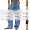 thumbnail image 3 of Karymi Solid Casual Velvet Wide Leg Pants Woman, Elastic Drawstring Waist Long Trousers with Cargo Pockets, 3 of 6