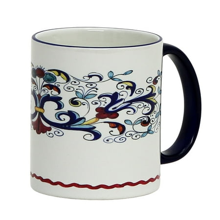 

SUBLIMART: Printed Deruta style Mug with Blue Rim with fascia design