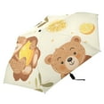 thumbnail image 4 of Cute Cartoon Bear and Lemon Compact Sun Umbrella Windproof Travel Umbrellas for Rain Strong Portable UV Protection, 4 of 8