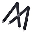 thumbnail image 2 of Miangastore 1 Pce Bretelles pour Hommes Larges Réglables Élastiques avec 4 Clips Design (Noir), 2 of 8