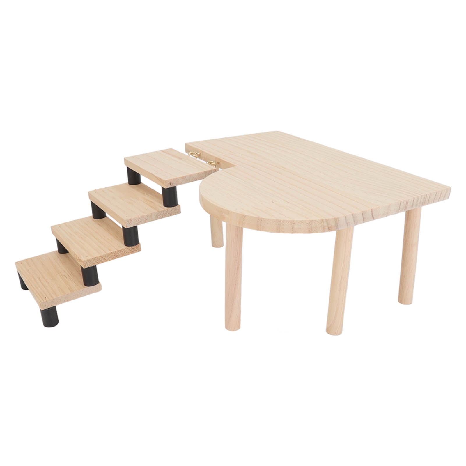 YAHHU Hamster Wooden Platform with Stairs, Exquisite Natural Wood Habitat Decor Climbing Ladder for Guinea Pigs, Mice & Small Pets (11.02 inches / 28 cm)