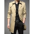 thumbnail image 4 of Men'S Versatile Trench Coat for Spring, Autumn, and Winter - Stylish and Functional Khaki M, 4 of 7
