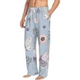 thumbnail image 2 of Balery Men'S Blue Butterfly Pants,Sleepwear Pants,Pajama Pants,Pj Bottoms Drawstring And Pockets-Medium, 2 of 9