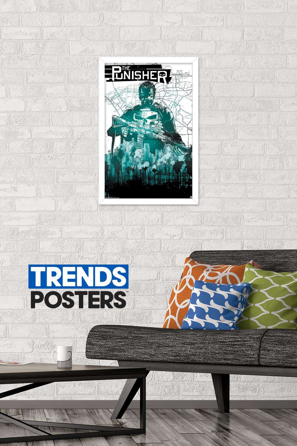 Marvel Comics - The Punisher - Map Wall Poster, 14.725" x 22.375", Framed