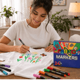 thumbnail image 4 of Permanent Fabric Markers for Clothes, 24 Colors Indelible Waterproof Paint Markers Fine Tip for Customizing T Shirts, Shoes & Fabric Craft Projects, 4 of 5