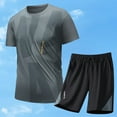 thumbnail image 3 of Hrsba Men's 2 Piece Sports Set Summer Crew Neck Short Sleeve Shorts Casual Tracksuits Outfits, 3 of 5