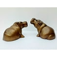 thumbnail image 3 of Metal Hippos Set of 2 Sculptures Table Top Hippopotamus Home Decor Antique Statue A Excellent Item for Home | Office | Restaurant Decorations by INDAIAART12, 3 of 3