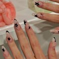 thumbnail image 2 of 24Pcs Fake Nails French Almond-Shaped Rhinestone Star Stylish Durable Embellishments False Nails Women Supply, 2 of 8