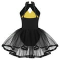 thumbnail image 2 of YONGHS Kids Girls Sleeveless Shiny Ballet Dance Leotard Tutu Mesh Dress, 2 of 7