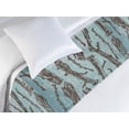 thumbnail image 3 of Woodland Pattern Bed Runner, Sketch Style Drawn Tree Branches on Grunge Striped Backdrop, Decorative Accent Bedding Scarf for Hotels Homes & Guest Rooms, Twin, Cadet Blue Green Brown, by Ambesonne, 3 of 3