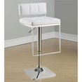 thumbnail image 2 of Bowery Hill Faux Leather Adjustable Bar Stool in White and Chrome, 2 of 2