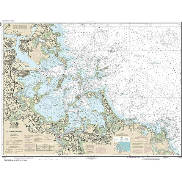 NOAA Chart 13270 Boston Harbor 35" X 44.82" Paper Chart By MapHouse