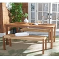 thumbnail image 2 of SAFAVIEH Aquina Outdoor Patio 3 Piece Dining Set, Natural/Light Brown, 2 of 11