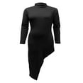 thumbnail image 4 of Robe Midi Ajustée d'Automne pour Femmes Couleur Unie Manches Longues Fendue Moulante Robe de Soirée, 4 of 7