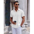 thumbnail image 3 of COOFANDY Mens Casual Shirts Short Sleeve Untucked Casual Dress Shirts, 3 of 6